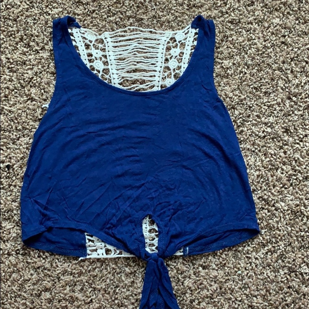 Navy blue crop top